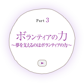 Part 3　ボランティアの力 ～夢を支えるのはボランティアの力～